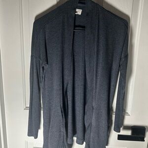 Lou & Grey Blueish-Dark Gray Open Cardigan